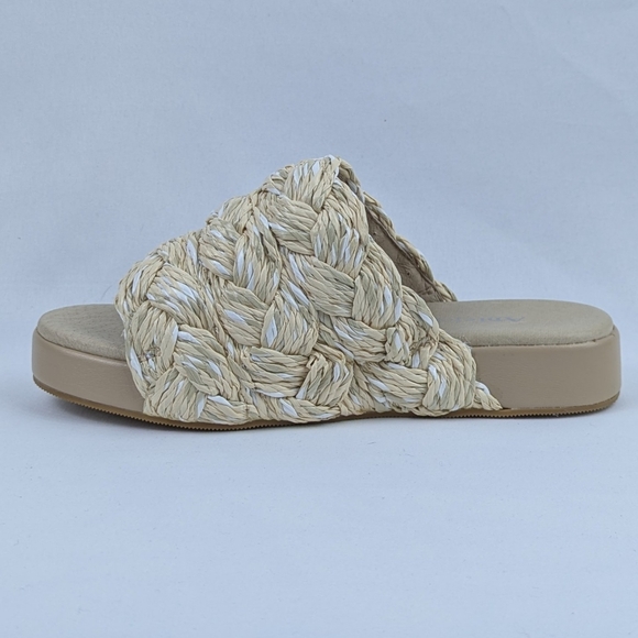 Antelope Bray Raffia Slide Sandal Leather Lining Natural EU39 8-8.5 NWOB - Picture 4 of 14